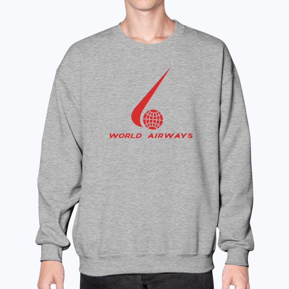World Airways Unisex Sweatshirt - Sport Grey - Model