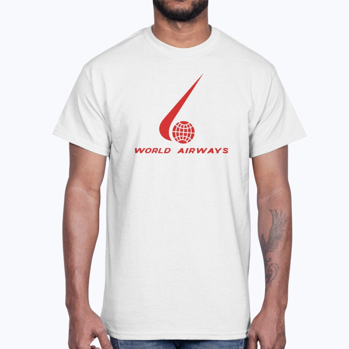 World Airways Unisex T-Shirt - White - Model