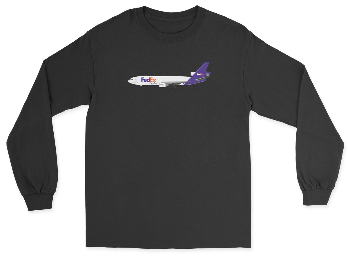 FedEx Mcdonnell Douglas DC-10 Unisex Long Sleeve T-Shirt - Black