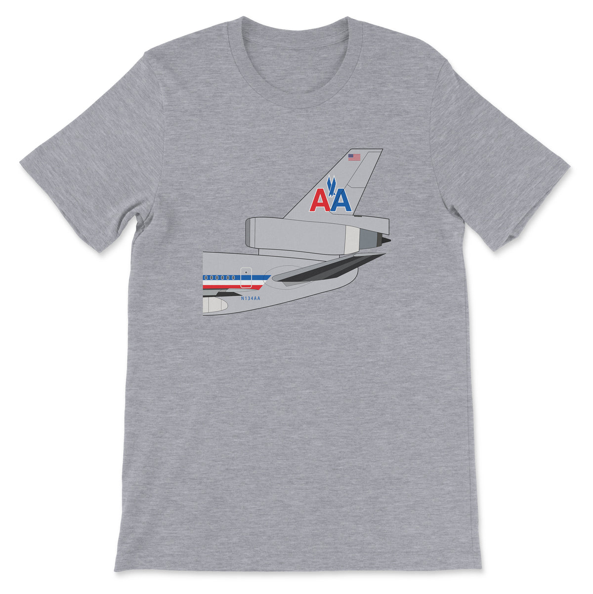 American Airlines Mcdonnell Douglas DC-10 Tail Section Unisex T-Shirt - Athletic Heather