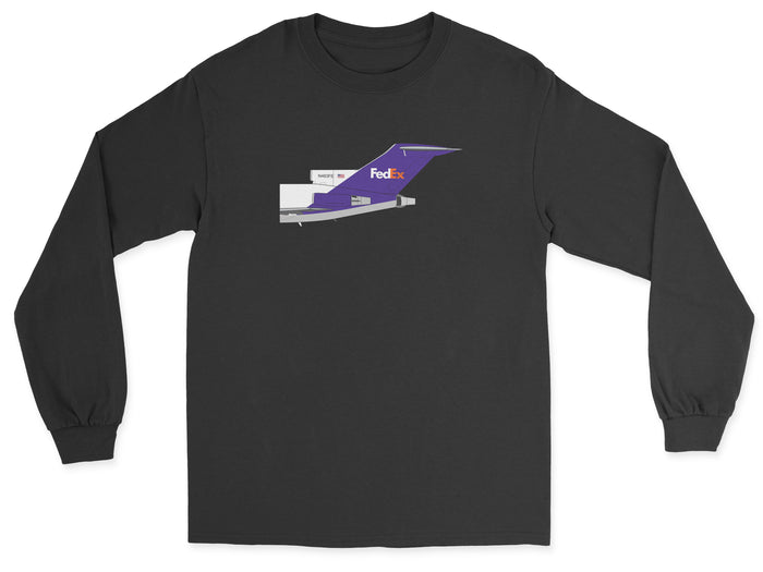 FedEx Boeing 727 Tail Section Unisex Long Sleeve T-Shirt - Black