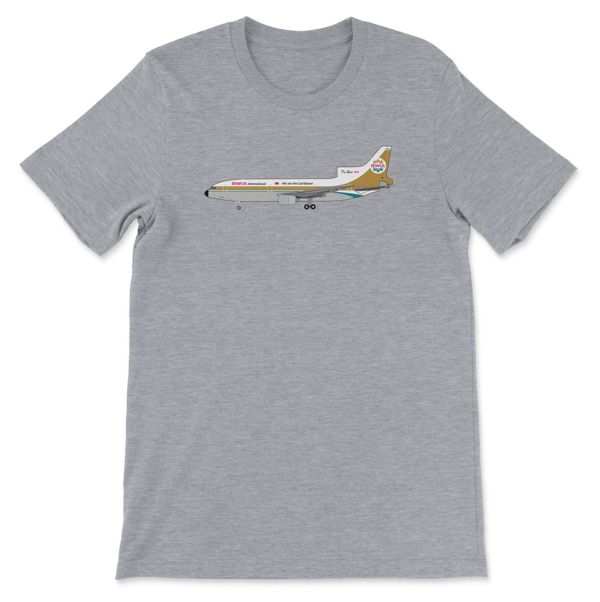 BWIA West Indies Airways Lockheed L-1011 TriStar Unisex T-Shirt - Athletic Heather