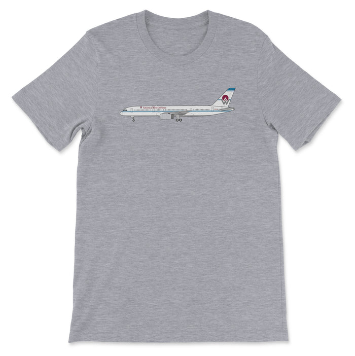 America West Airlines Boeing 757 Unisex T-Shirt - Athletic Heather