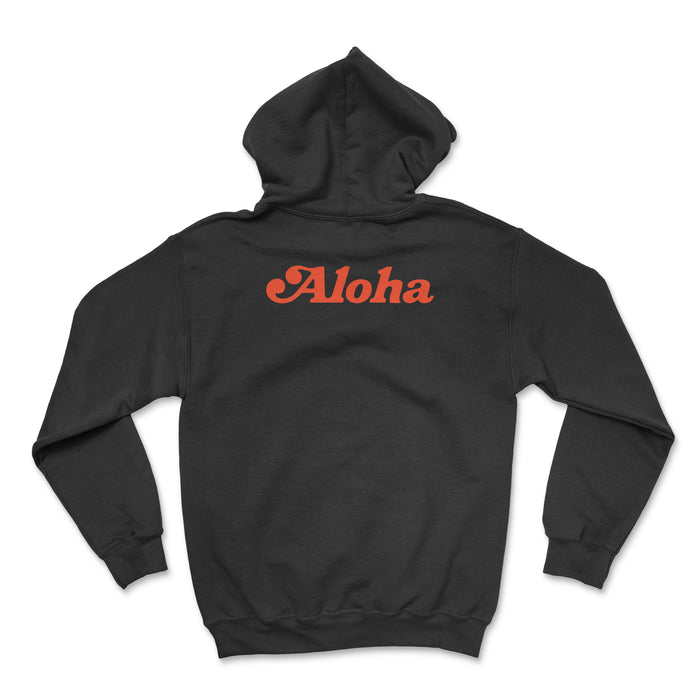 Aloha Airlines Unisex Hoodie Printed On The Back - Black