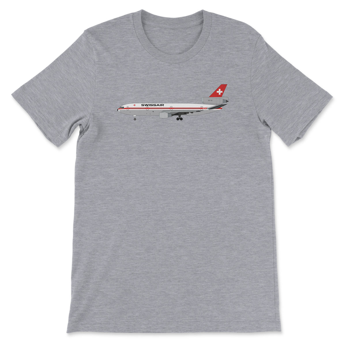 Swissair McDonnell Douglas DC-10 Unisex T-Shirt - Athletic Heather