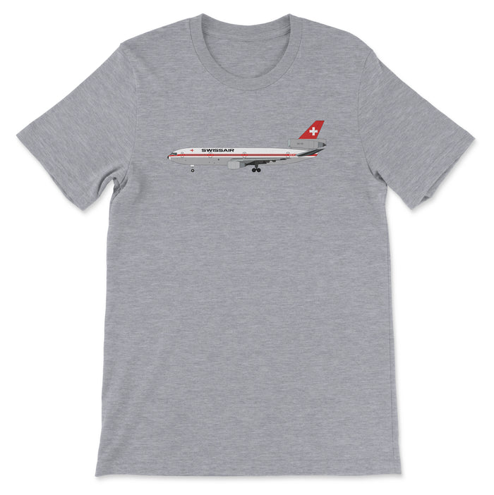 Swissair McDonnell Douglas DC-10 Unisex T-Shirt - Athletic Heather