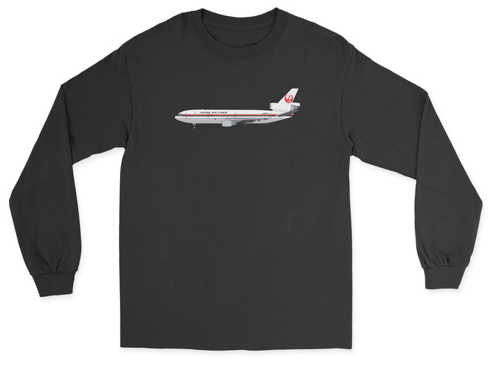 Japan Airlines McDonnell Douglas DC-10 Unisex Long Sleeve T-Shirt - Black