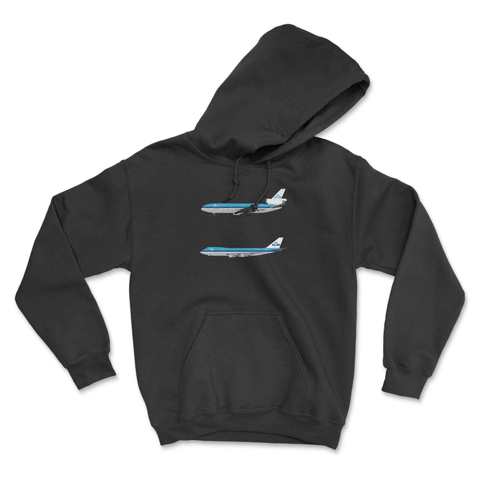 KLM DC-10, B747 Unisex Hoodie - Black