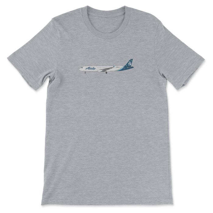 Alaska Airlines A321 Unisex T-Shirt - Athletic Heather