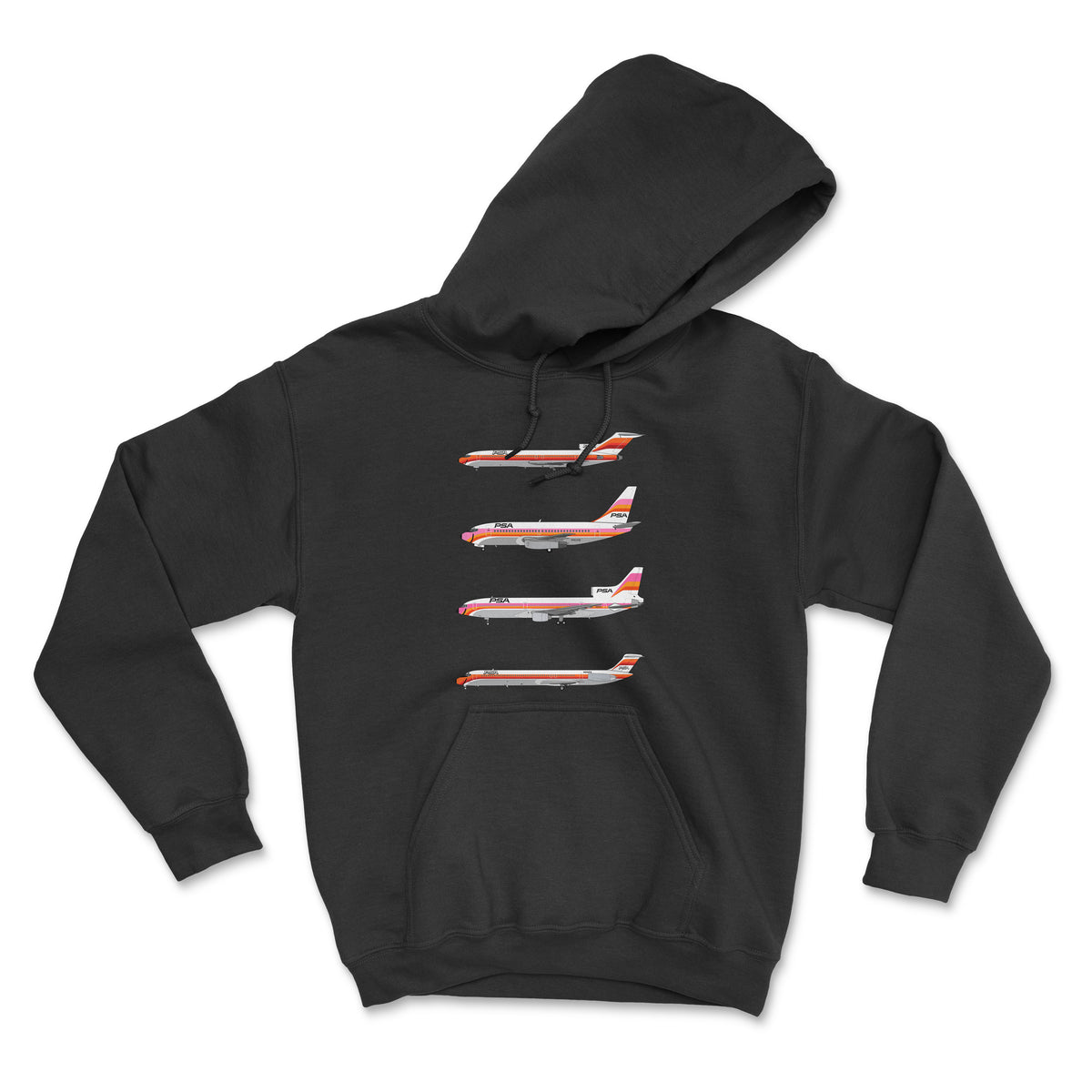 PSA B727, B737, L1011, MD-80 Unisex Hoodie - Black