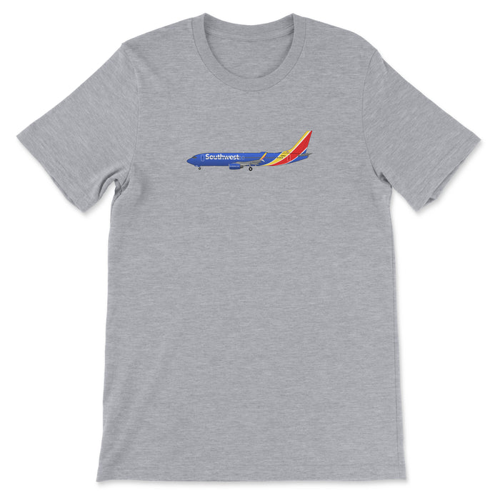 Southwest Airlines B737-800 Unisex T-Shirt - Athletic Heather