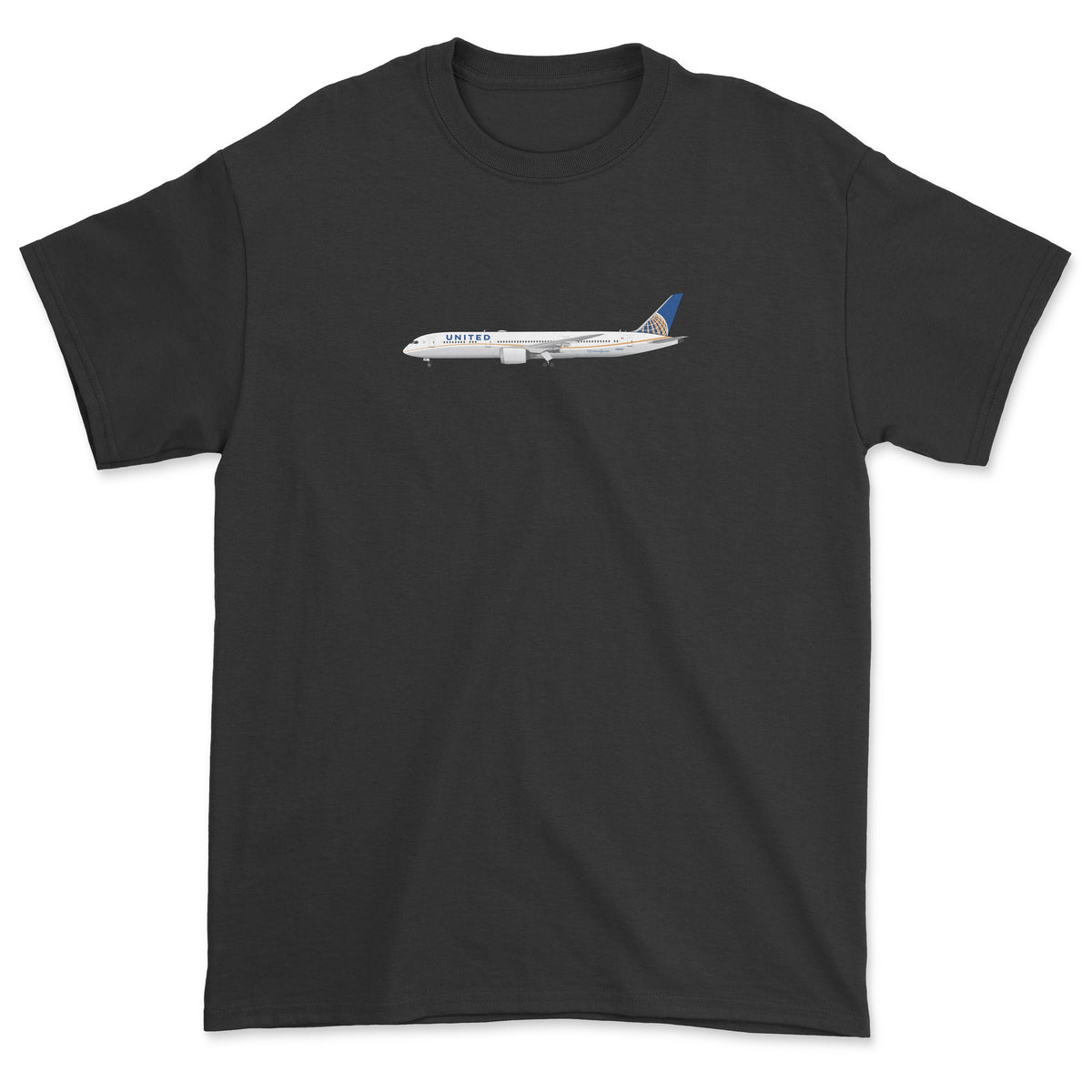 United Airlines B787 Unisex T-Shirt - Black