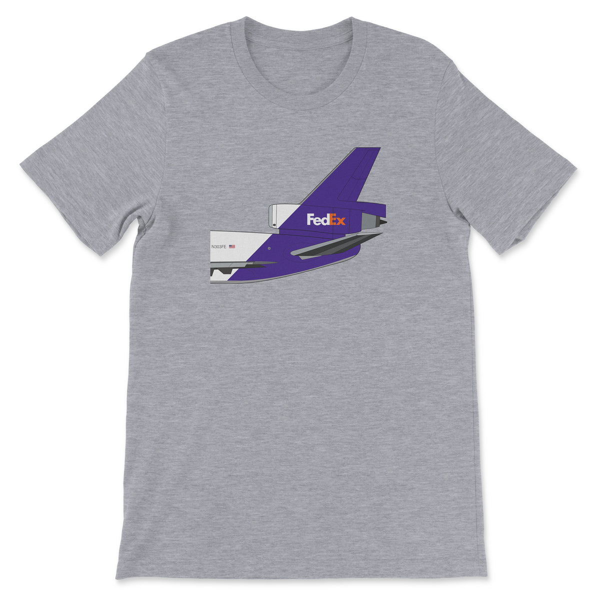 FedEx Mcdonnell Douglas DC-10 Tail Section Unisex T-Shirt - Athletic Heather