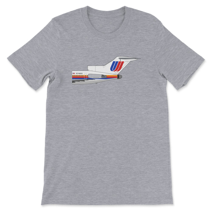 United Airlines Boeing 727 Tail Section Unisex T-Shirt - Athletic Heather