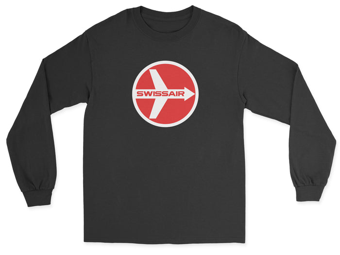 Swissair Unisex Long Sleeve T-Shirt - Black