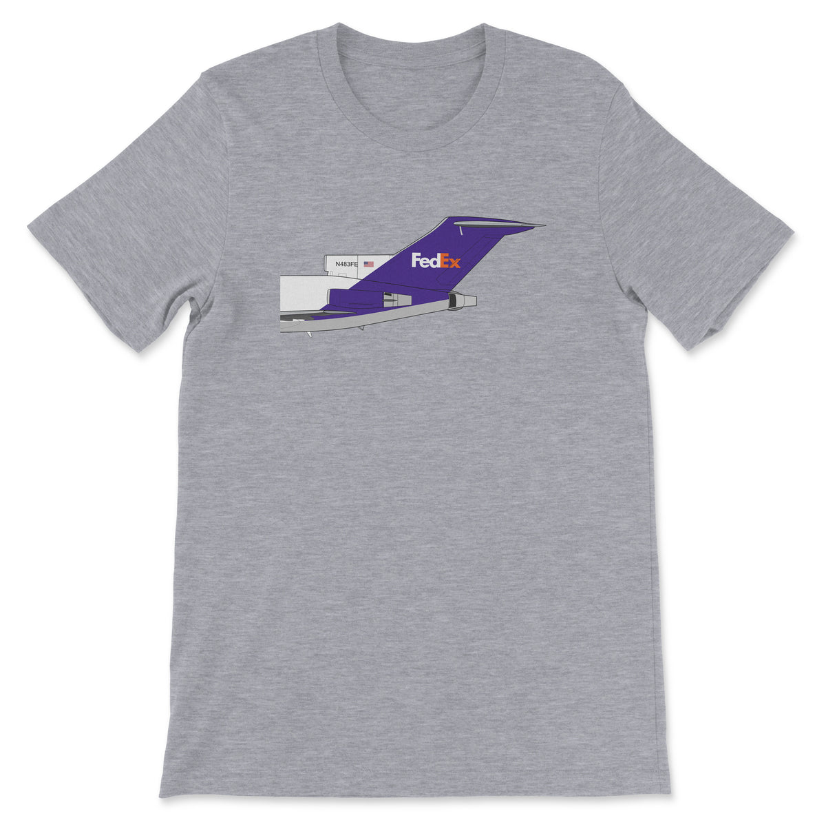 FedEx Boeing 727 Tail Section Unisex T-Shirt - Athletic Heather