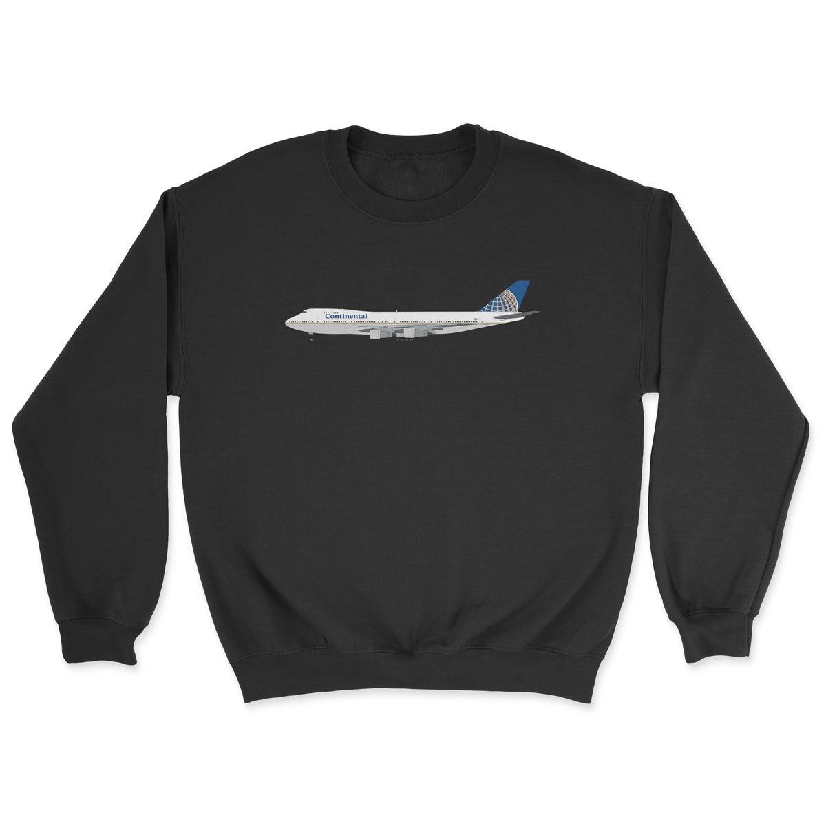 Continental Airlines Boeing 747-200 Unisex Sweatshirt - Black
