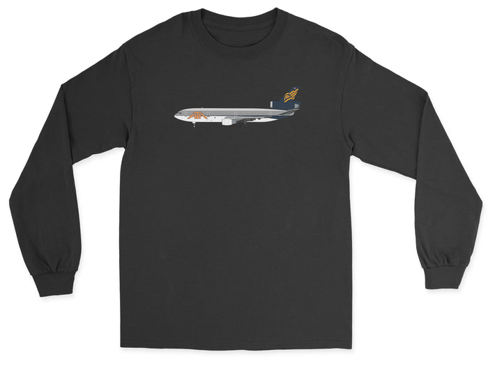 ATA Airlines McDonnell Douglas DC-10 Unisex Long Sleeve T-Shirt - Black