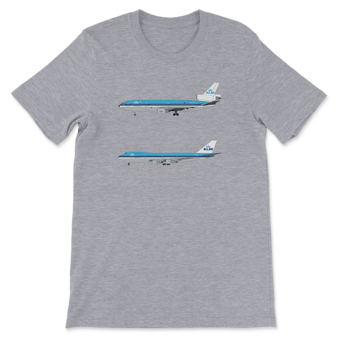 KLM DC-10, B747 Unisex T-Shirt - Athletic Heather