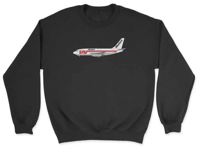 Western Airlines Boeing 737 Unisex Sweatshirt - Black