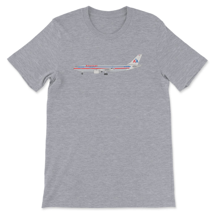 American Airlines Airbus A300 Unisex T-Shirt - Athletic Heather