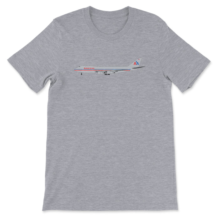 American Airlines Boeing 747-100 Unisex T-Shirt - Athletic Heather