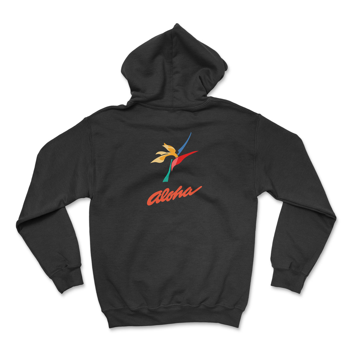 Aloha Airlines Unisex Hoodie Printed On The Back - Black