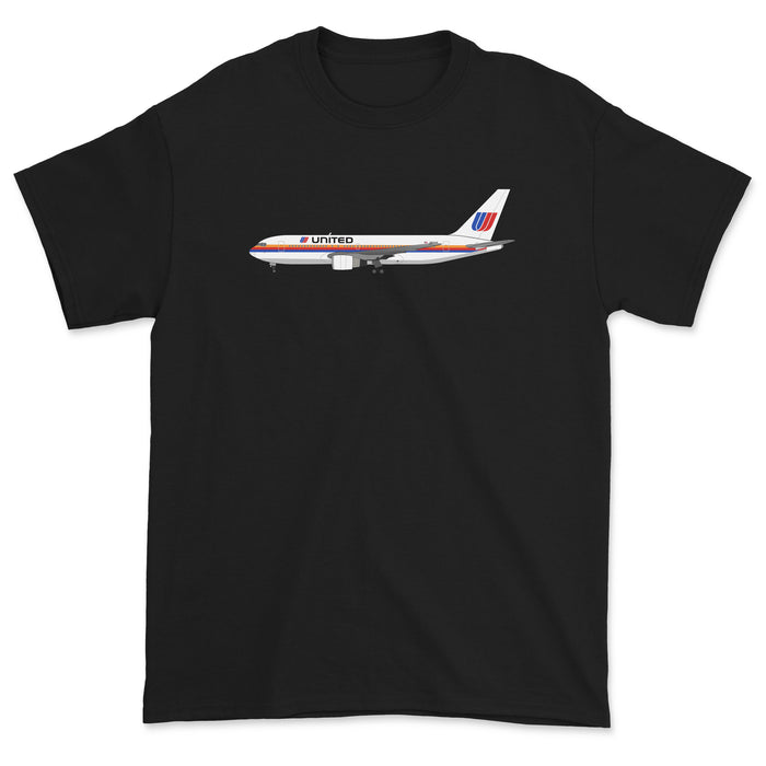 United Airlines Boeing 767 Unisex T-Shirt - Black