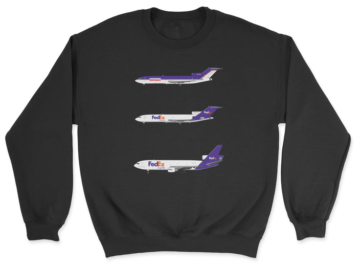FedEx B727, DC-10 Unisex Sweatshirt - Black