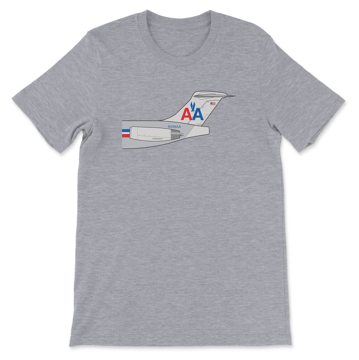 American Airlines Mcdonnell Douglas MD-80 Tail Section Unisex T-Shirt - Athletic Heather