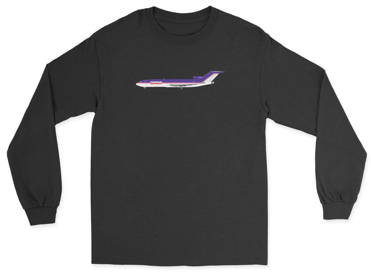 FedEx Boeing 727 Old Livery Unisex Long Sleeve T-Shirt - Black