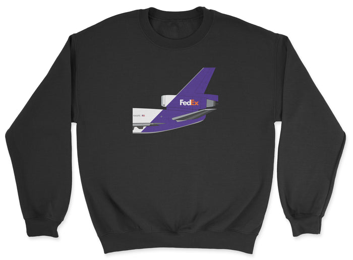 FedEx Mcdonnell Douglas DC-10 Tail Section Unisex Sweatshirt - Black