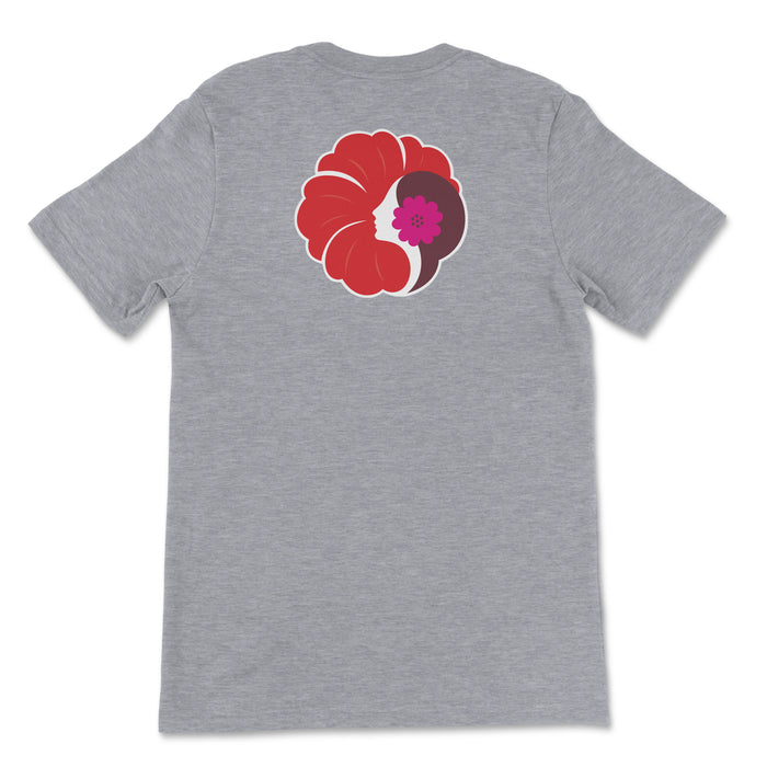 Hawaiian Airlines Old Logo (1973) Unisex T-Shirt Printed On The Back - Athletic Heather