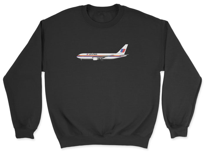 United Airlines Boeing 767 Unisex Sweatshirt - Black