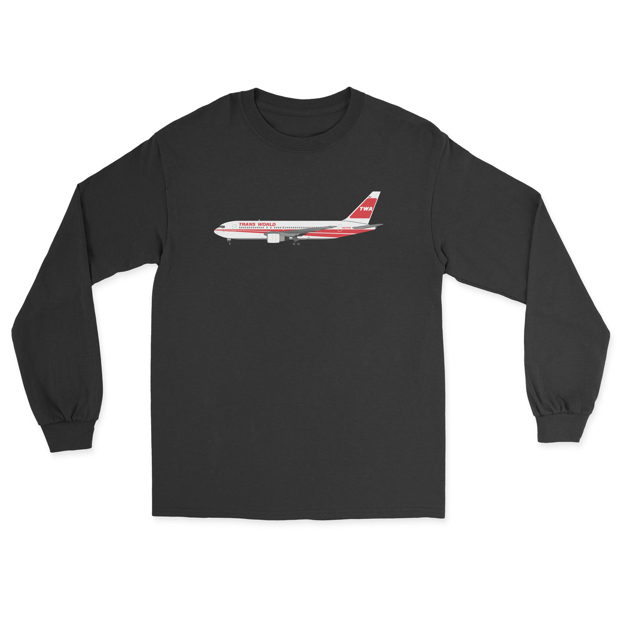 TWA Boeing 767 Unisex Long Sleeve T-Shirt - Black