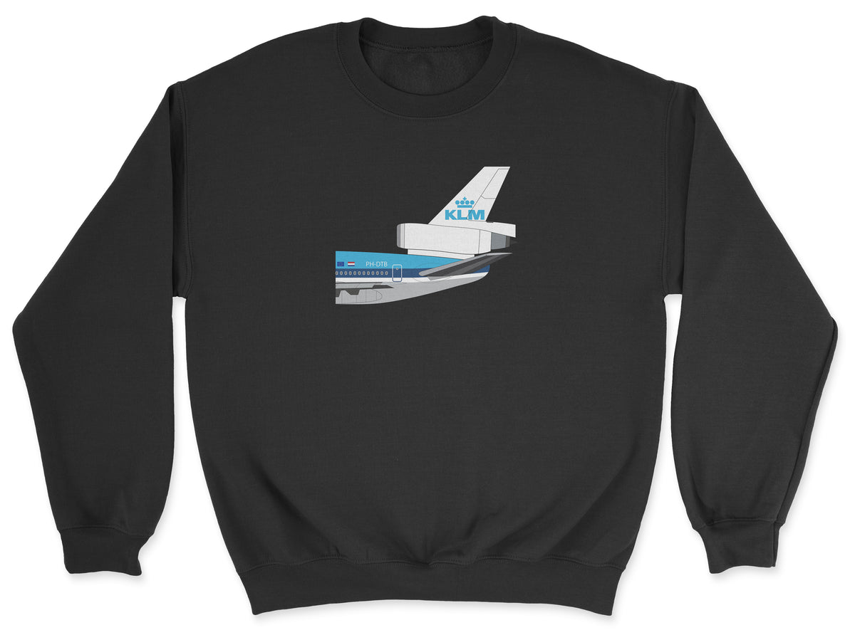 KLM McDonnell Douglas DC-10 Tail Section Unisex Sweatshirt - Black